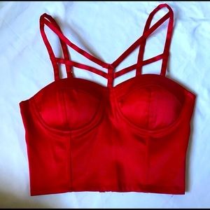NWT Charlotte Russe Strappy Red Corset